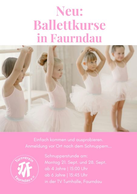 4 kleine Mädchen im rosa Ballett-Outfit